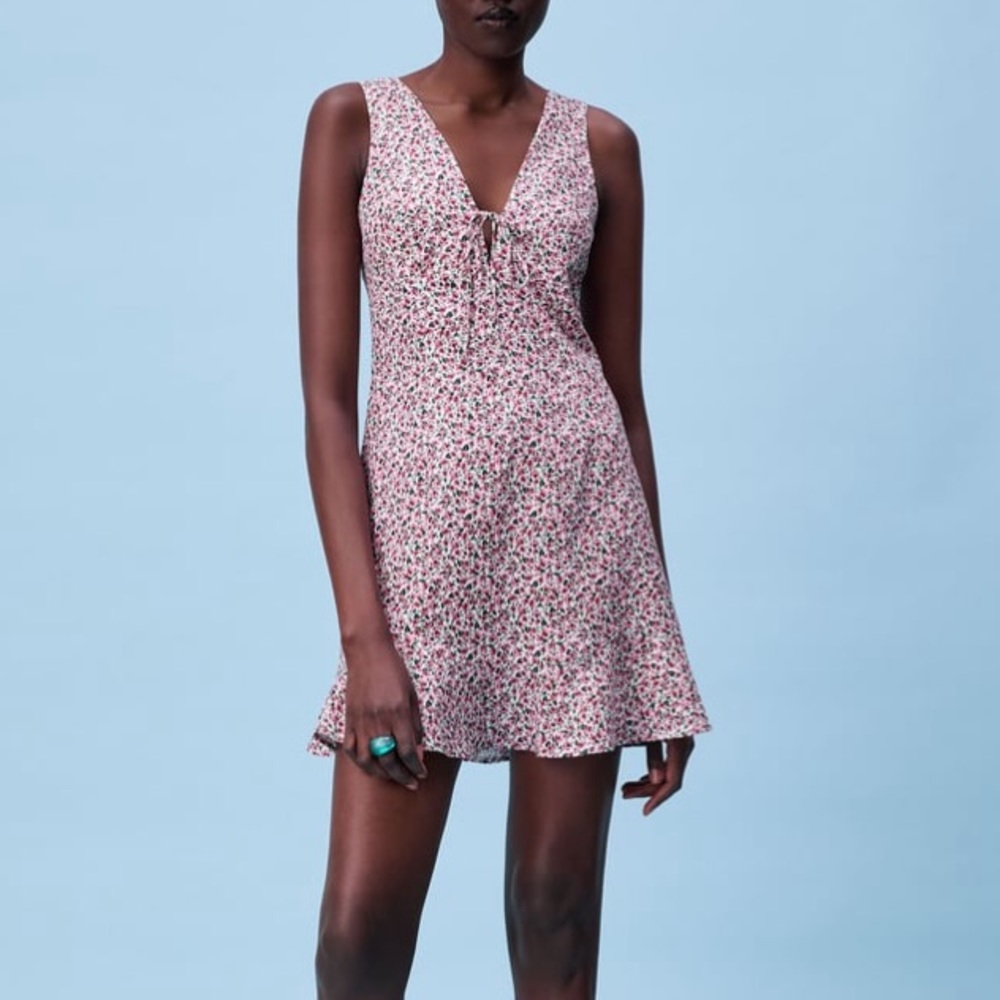 Zara floral print mini dress